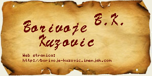 Borivoje Kuzović vizit kartica